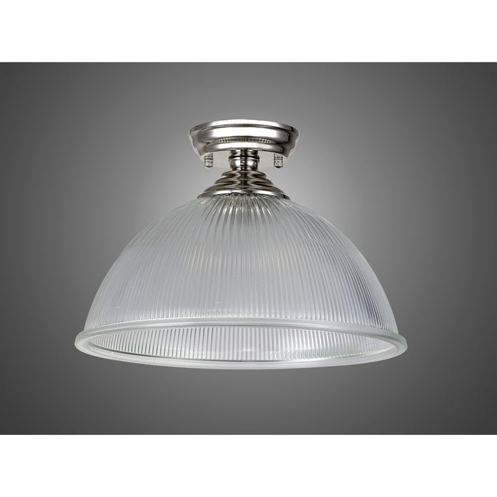 Nelson Lighting NLK15899 Tabion 1 Light Flush Ceiling Light Polished Nickel Clear