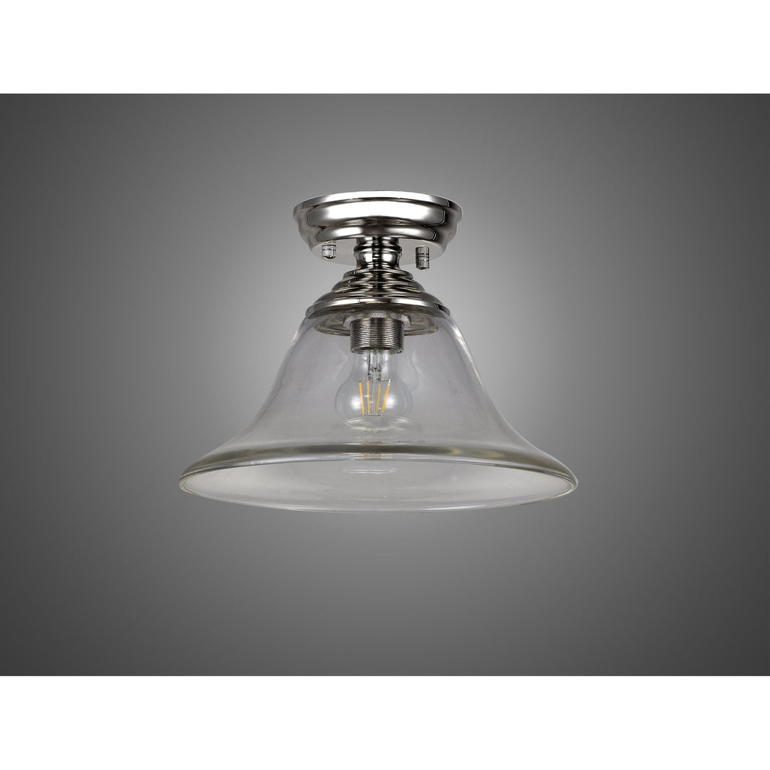 Nelson Lighting NLK15959 Tabion 1 Light Flush Ceiling Light Polished Nickel Clear