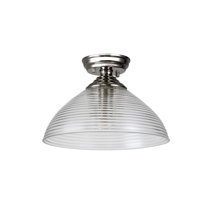 Nelson Lighting NLK15969 Tabion 1 Light Flush Ceiling Light Polished Nickel Clear