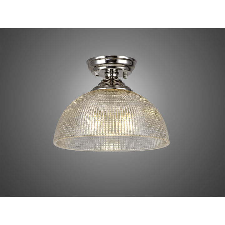 Nelson Lighting NLK15979 Tabion 1 Light Flush Ceiling Light Polished Nickel Clear