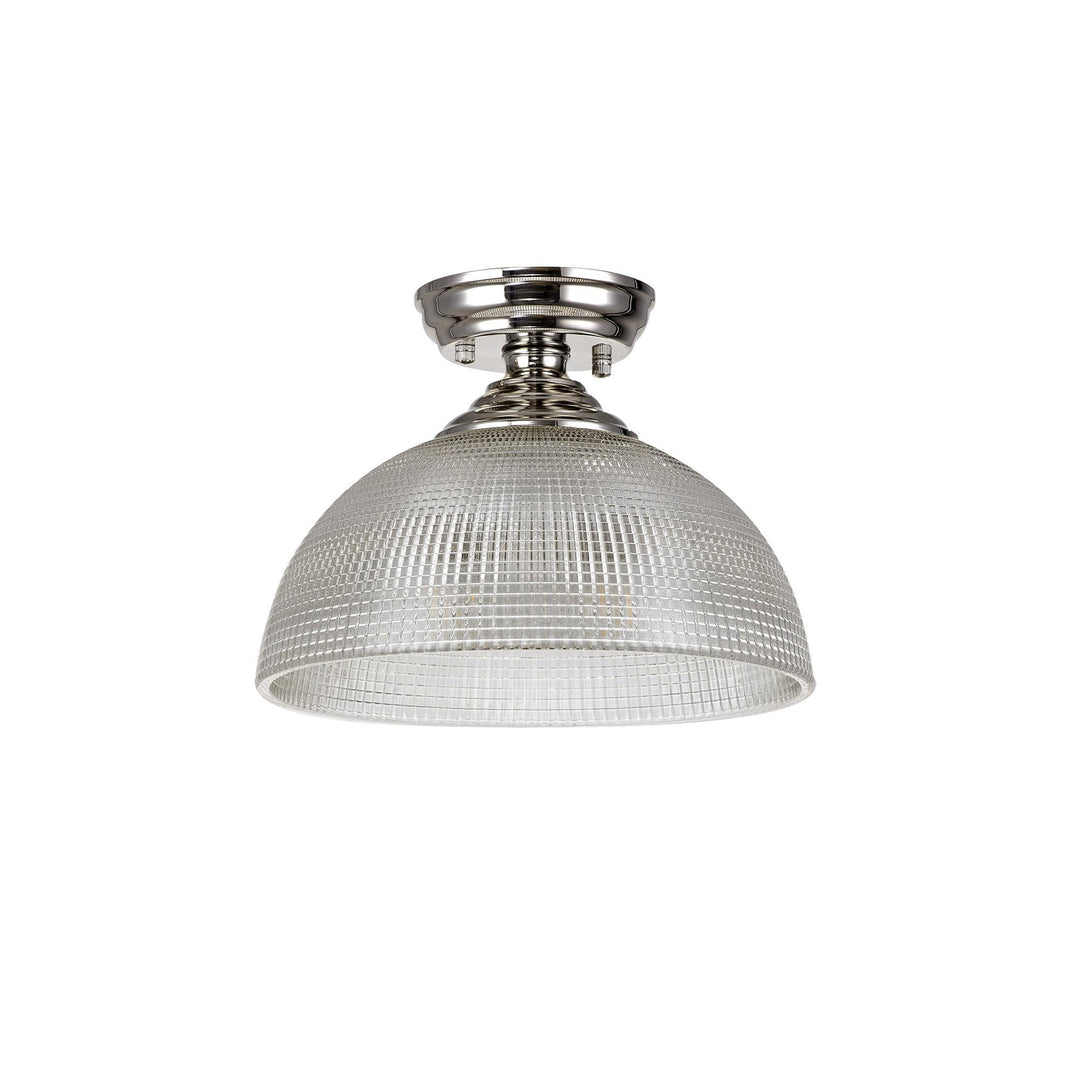 Nelson Lighting NLK15979 Tabion 1 Light Flush Ceiling Light Polished Nickel Clear