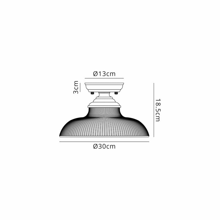 Nelson Lighting NLK16039 Tabion 1 Light Flush Ceiling Light Matt Black Clear