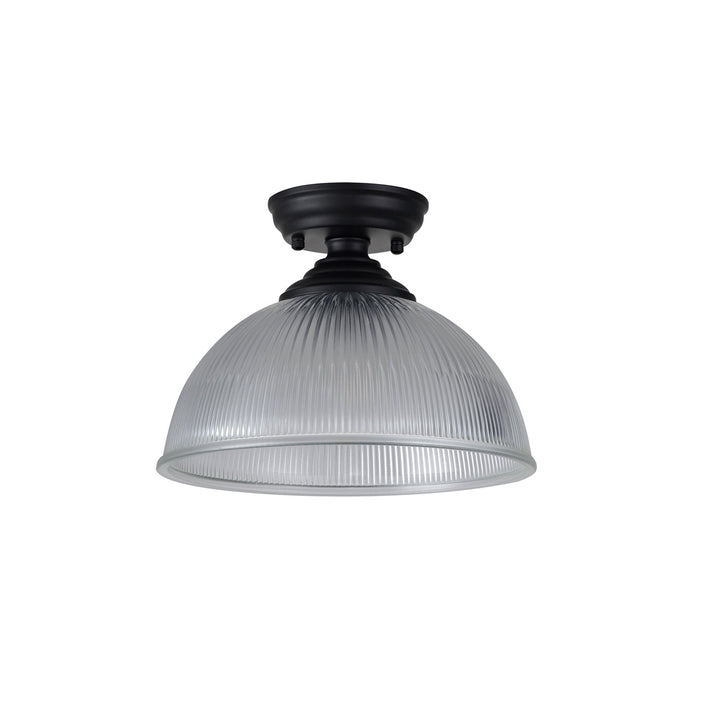 Nelson Lighting NLK16059 Tabion 1 Light Flush Ceiling Light Matt Black Clear