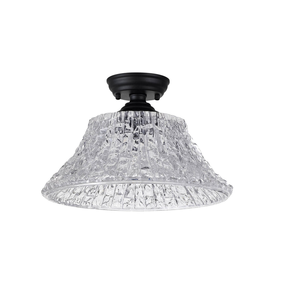 Nelson Lighting NLK16099 Tabion 1 Light Flush Ceiling Light Matt Black Clear