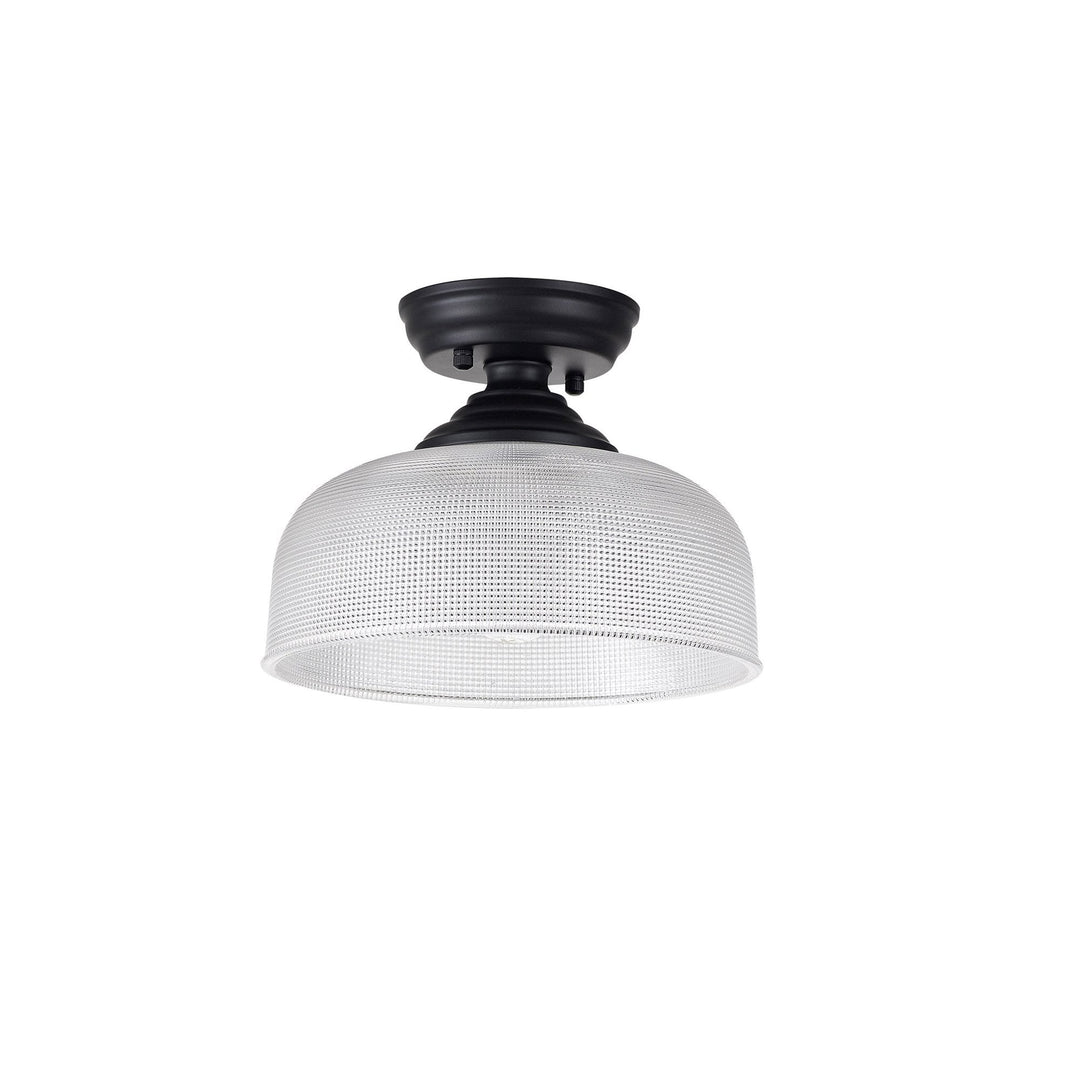 Nelson Lighting NLK16119 Tabion 1 Light Flush Ceiling Light Matt Black Clear