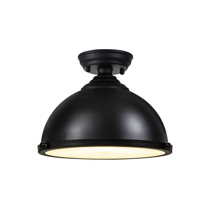 Nelson Lighting NLK16159 Tabion 1 Light Flush Ceiling Light Matt Black