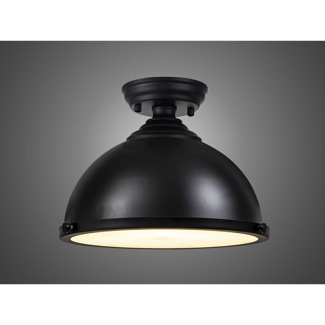 Nelson Lighting NLK16159 Tabion 1 Light Flush Ceiling Light Matt Black