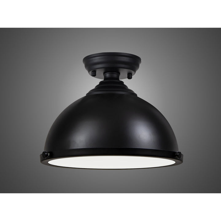 Nelson Lighting NLK16159 Tabion 1 Light Flush Ceiling Light Matt Black