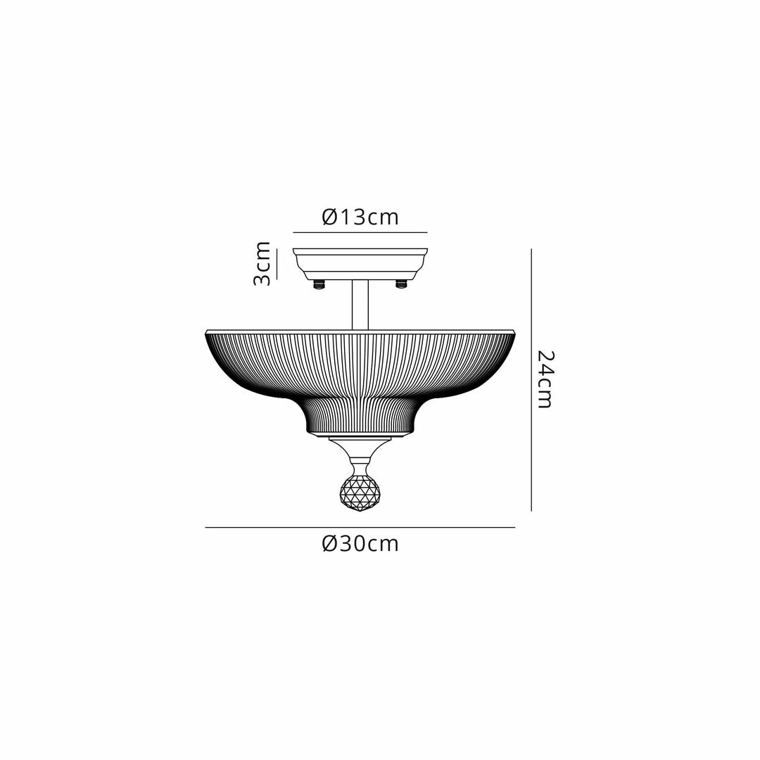 Nelson Lighting NLK16169 Tabion 2 Light Ceiling Light Matt Black Amber