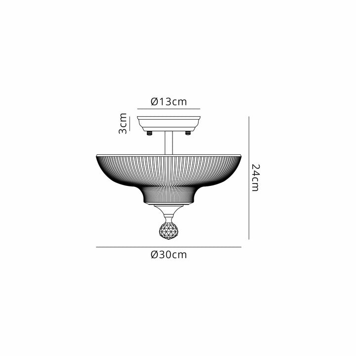 Nelson Lighting NLK16169 Tabion 2 Light Ceiling Light Matt Black Amber