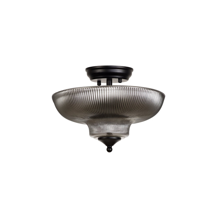 Nelson Lighting NLK16179 Tabion 2 Light Ceiling Light Matt Black Smoked