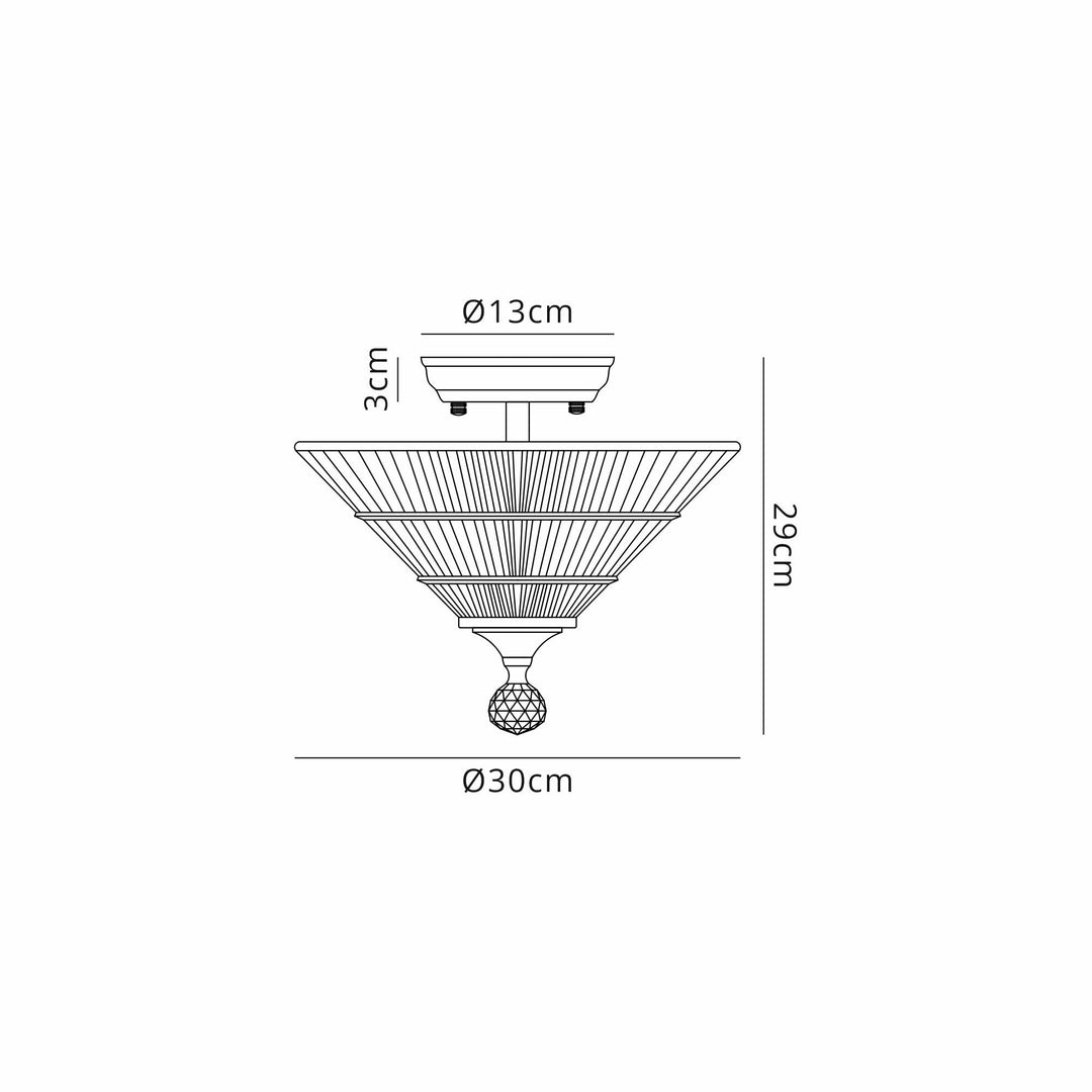 Nelson Lighting NLK16199 Tabion 2 Light Ceiling Light Matt Black Clear