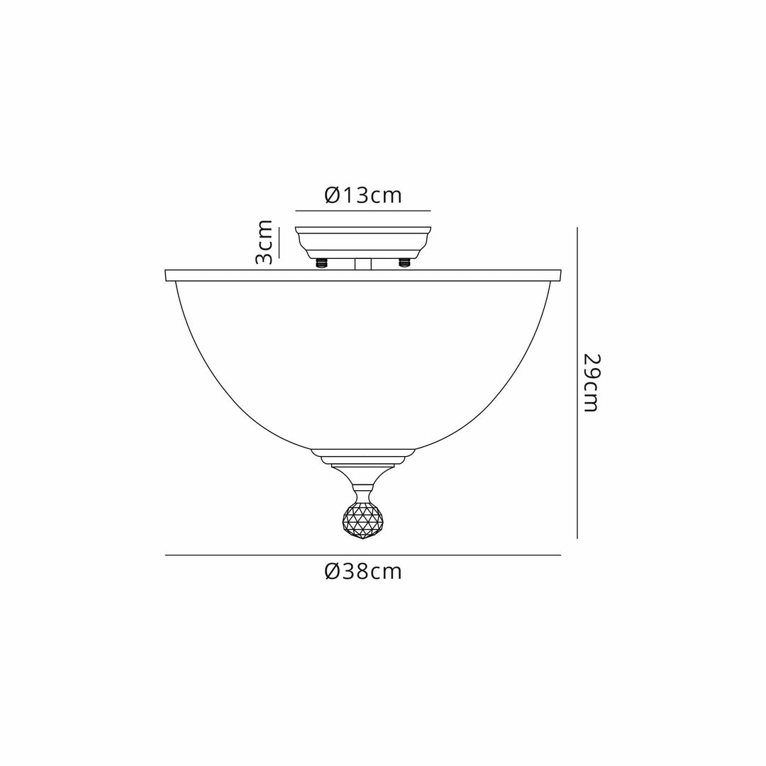 Nelson Lighting NLK16209 Tabion 2 Light Ceiling Light Matt Black Clear