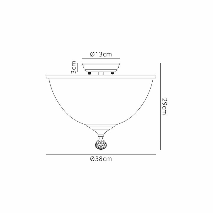 Nelson Lighting NLK16209 Tabion 2 Light Ceiling Light Matt Black Clear