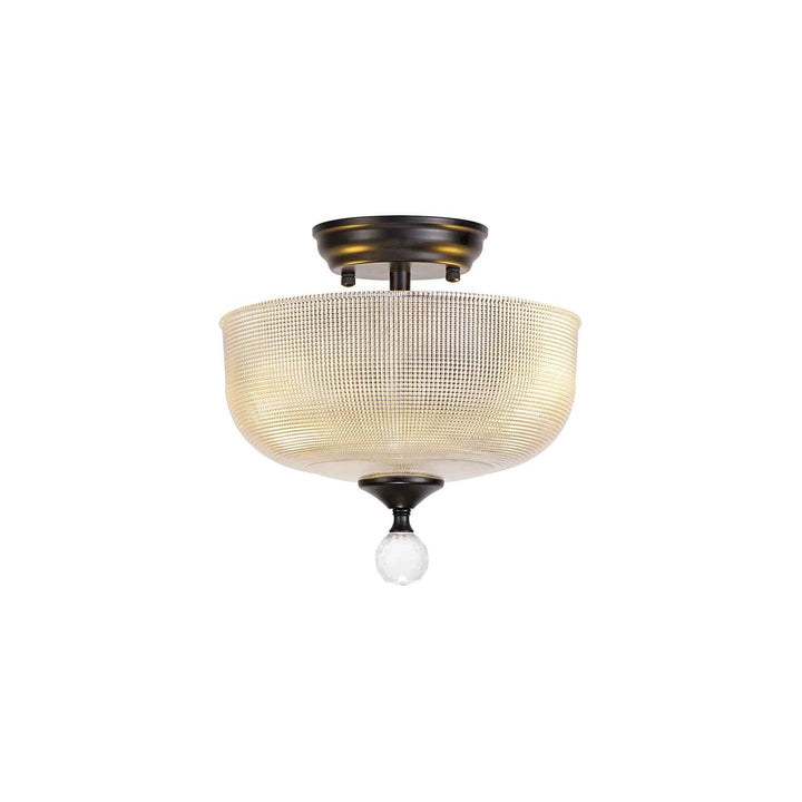 Nelson Lighting NLK16239 Tabion 2 Light Ceiling Light Matt Black Clear