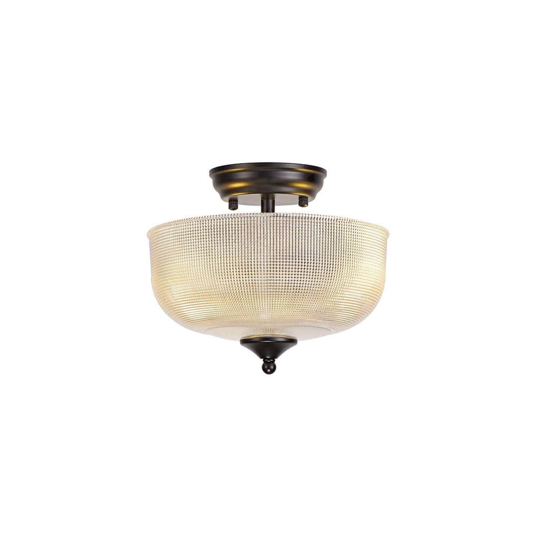 Nelson Lighting NLK16239 Tabion 2 Light Ceiling Light Matt Black Clear