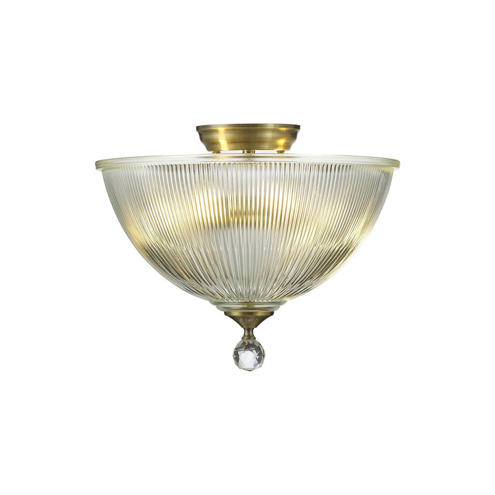 Nelson Lighting NLK16319 Tabion 2 Light Ceiling Light Antique Brass Clear