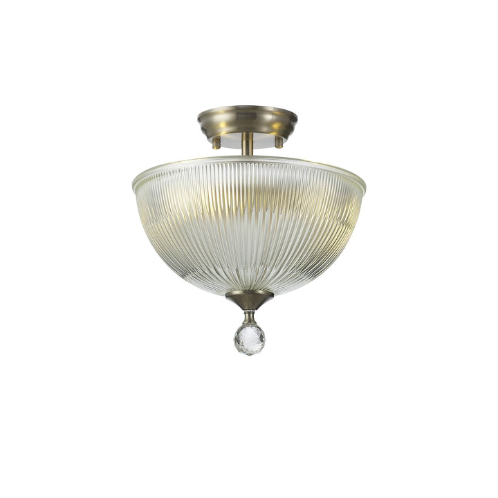 Nelson Lighting NLK16449 Tabion 2 Light Ceiling Light Satin Nickel Clear