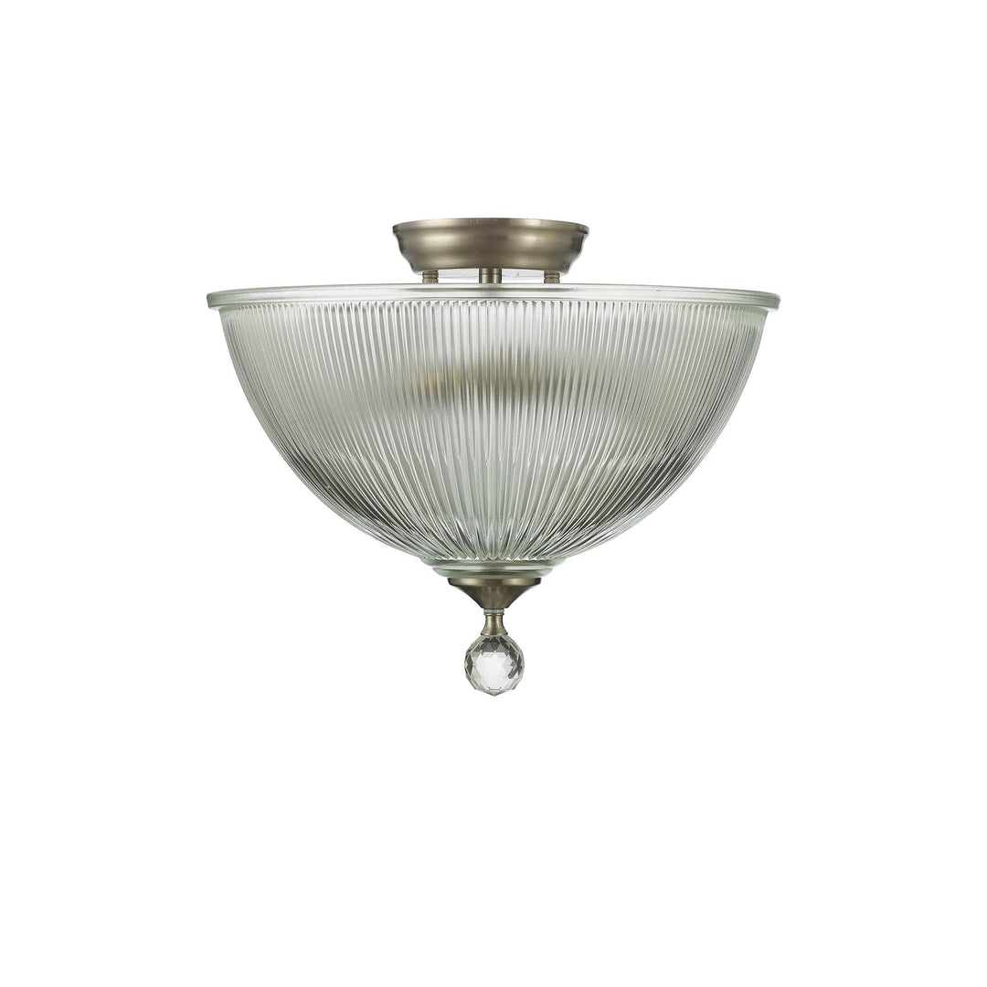 Nelson Lighting NLK16459 Tabion 2 Light Ceiling Light Satin Nickel Clear