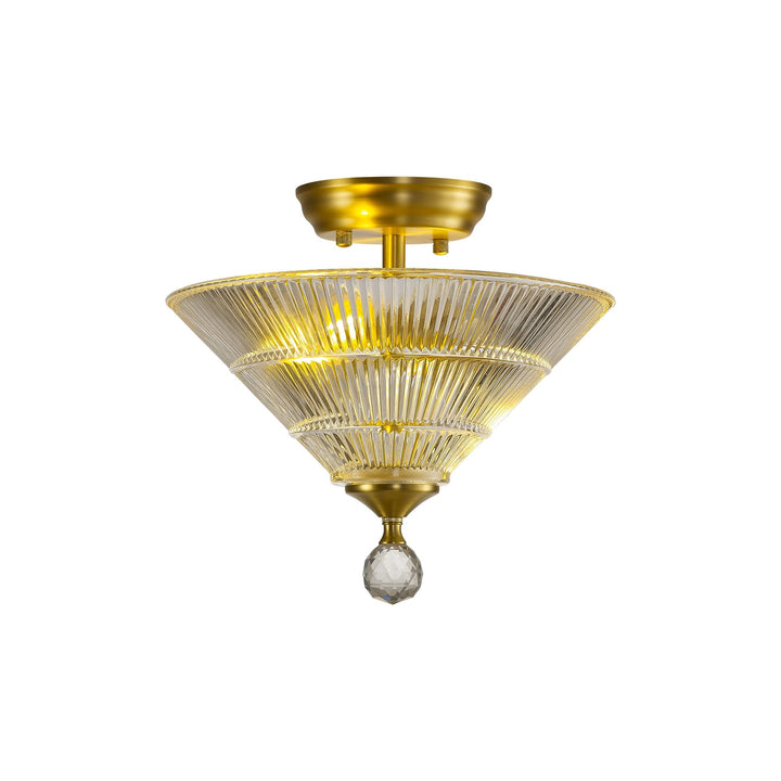 Nelson Lighting NLK16549 Tabion 2 Light Ceiling Light Satin Gold Clear