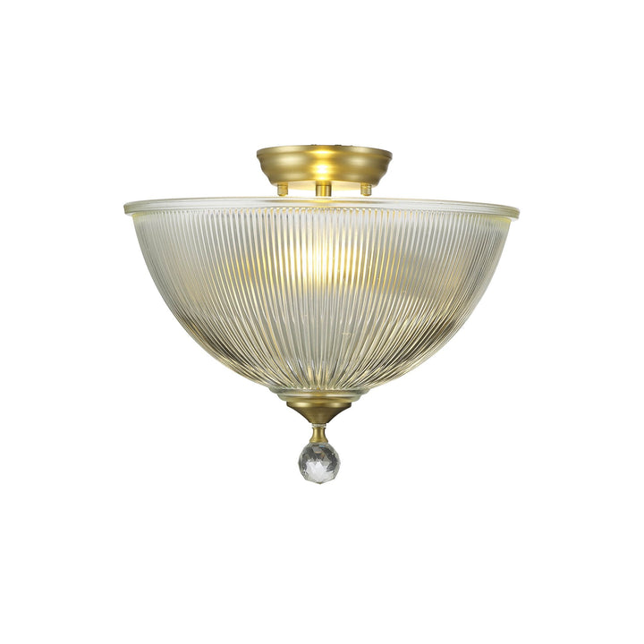 Nelson Lighting NLK16559 Tabion 2 Light Ceiling Light Satin Gold Clear