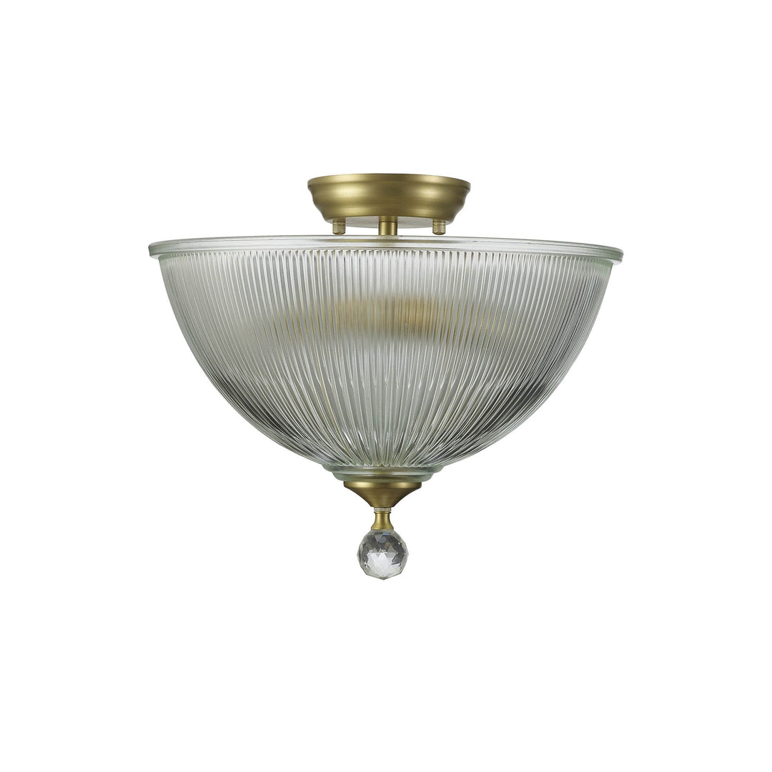 Nelson Lighting NLK16559 Tabion 2 Light Ceiling Light Satin Gold Clear