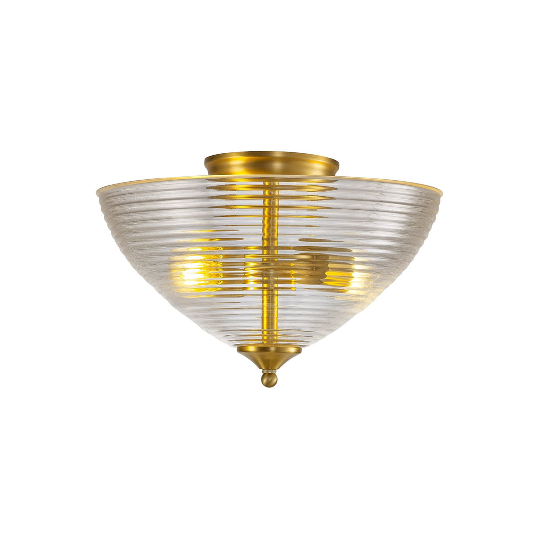 Nelson Lighting NLK16599 Tabion 2 Light Ceiling Light Satin Gold Clear