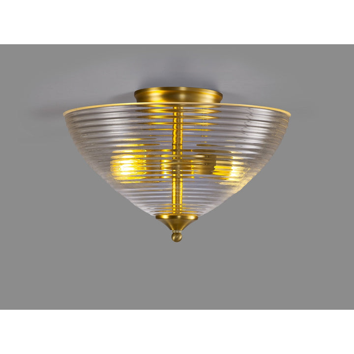 Nelson Lighting NLK16599 Tabion 2 Light Ceiling Light Satin Gold Clear