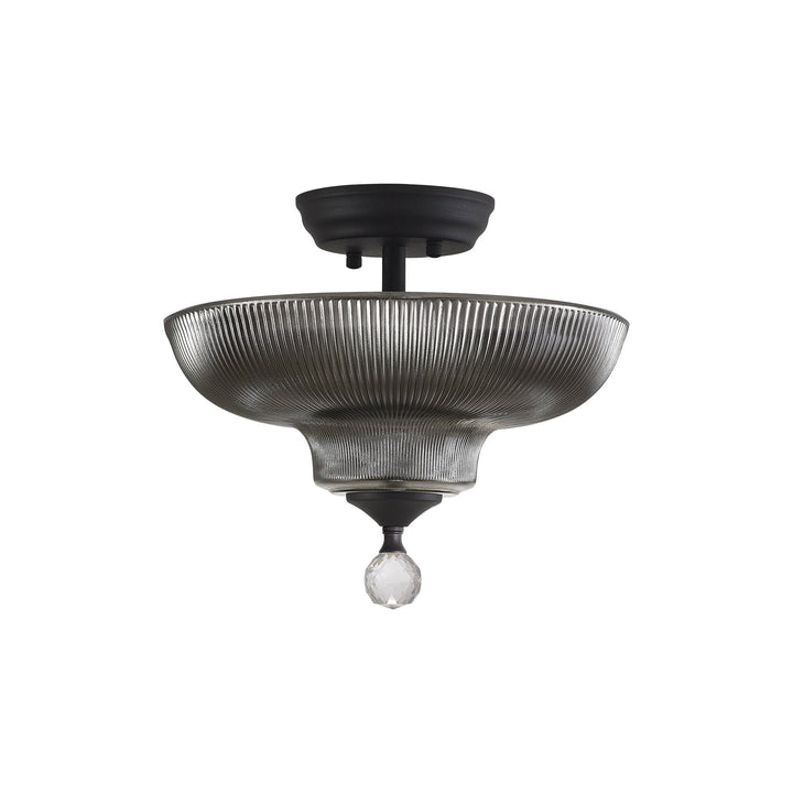 Nelson Lighting NLK16619 Tabion 2 Light Ceiling Light Graphite Smoked