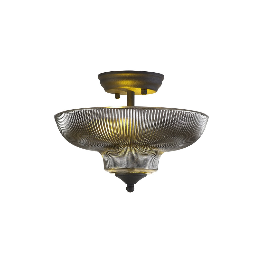 Nelson Lighting NLK16619 Tabion 2 Light Ceiling Light Graphite Smoked