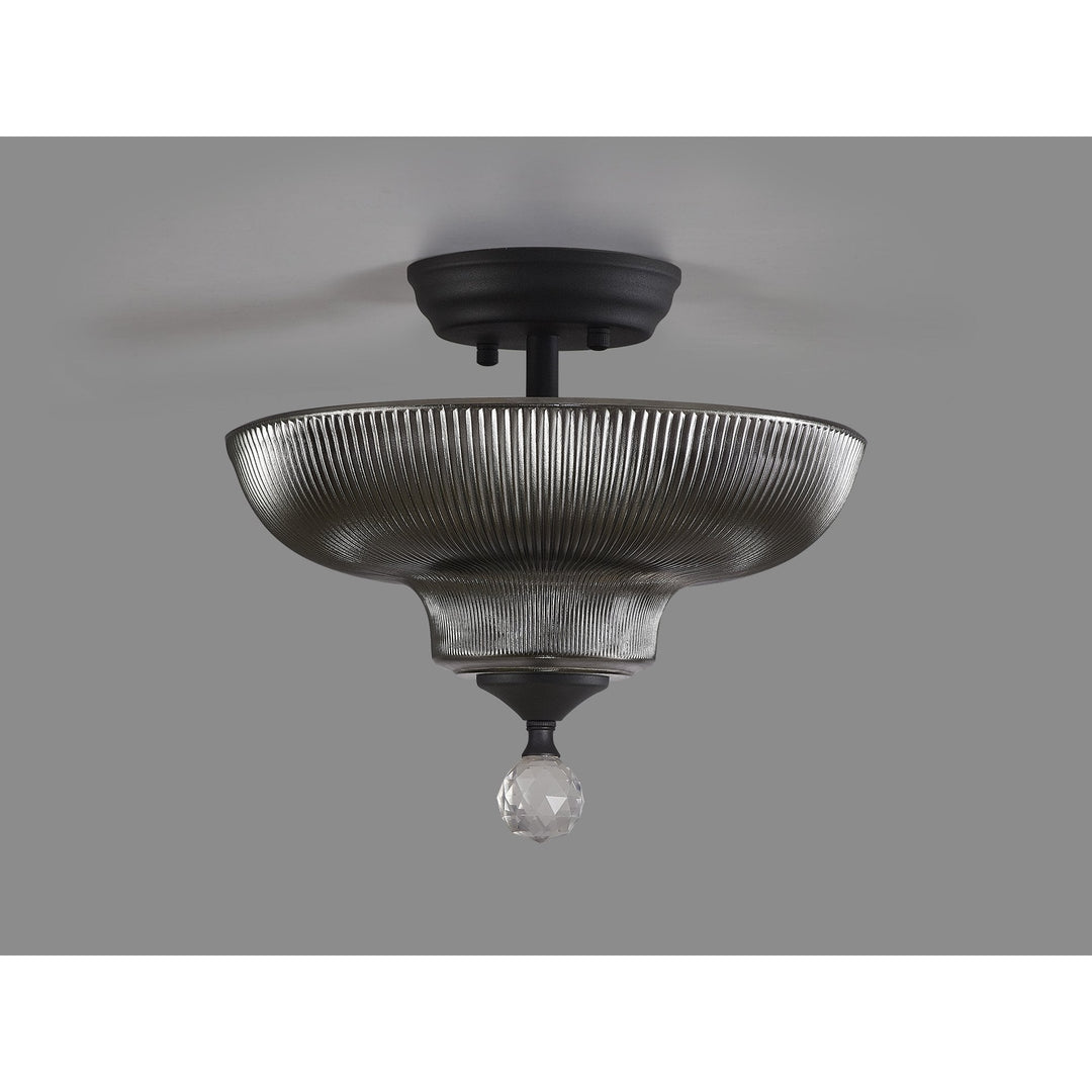 Nelson Lighting NLK16619 Tabion 2 Light Ceiling Light Graphite Smoked