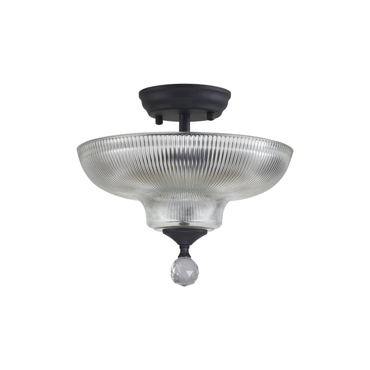 Nelson Lighting NLK16629 Tabion 2 Light Ceiling Light Graphite Clear