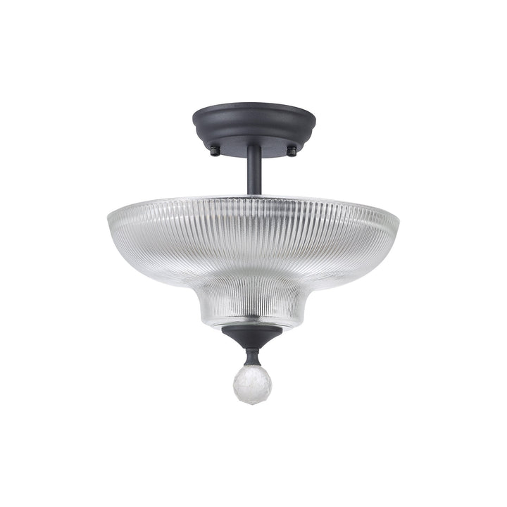 Nelson Lighting NLK16629 Tabion 2 Light Ceiling Light Graphite Clear