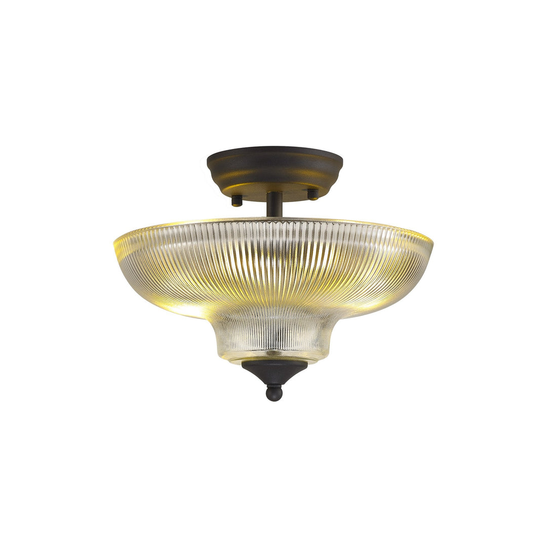 Nelson Lighting NLK16629 Tabion 2 Light Ceiling Light Graphite Clear