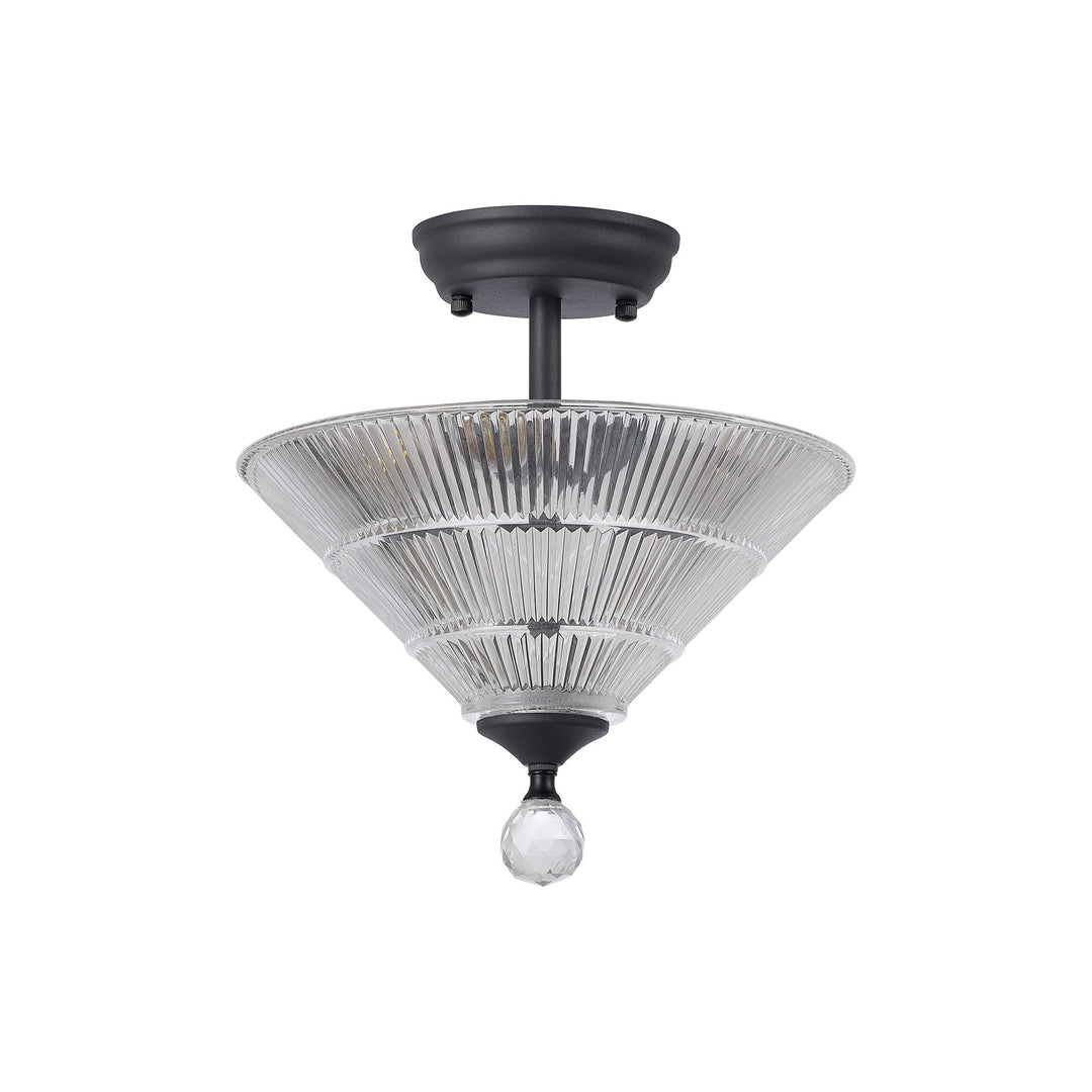 Nelson Lighting NLK16639 Tabion 2 Light Ceiling Light Graphite Clear