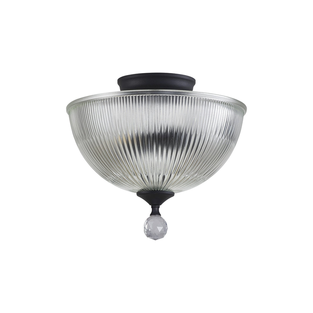 Nelson Lighting NLK16649 Tabion 2 Light Ceiling Light Graphite Clear