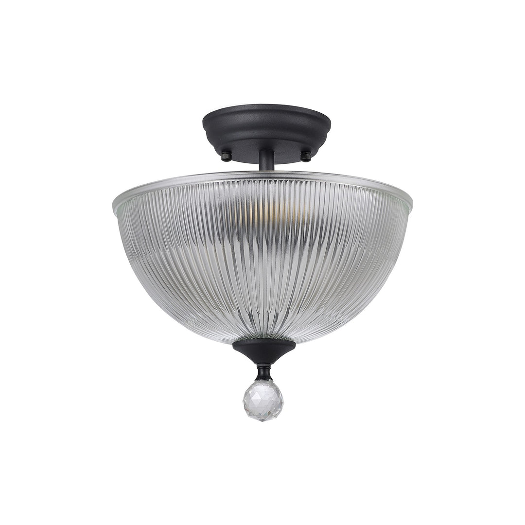 Nelson Lighting NLK16649 Tabion 2 Light Ceiling Light Graphite Clear