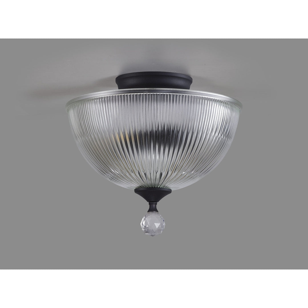 Nelson Lighting NLK16649 Tabion 2 Light Ceiling Light Graphite Clear