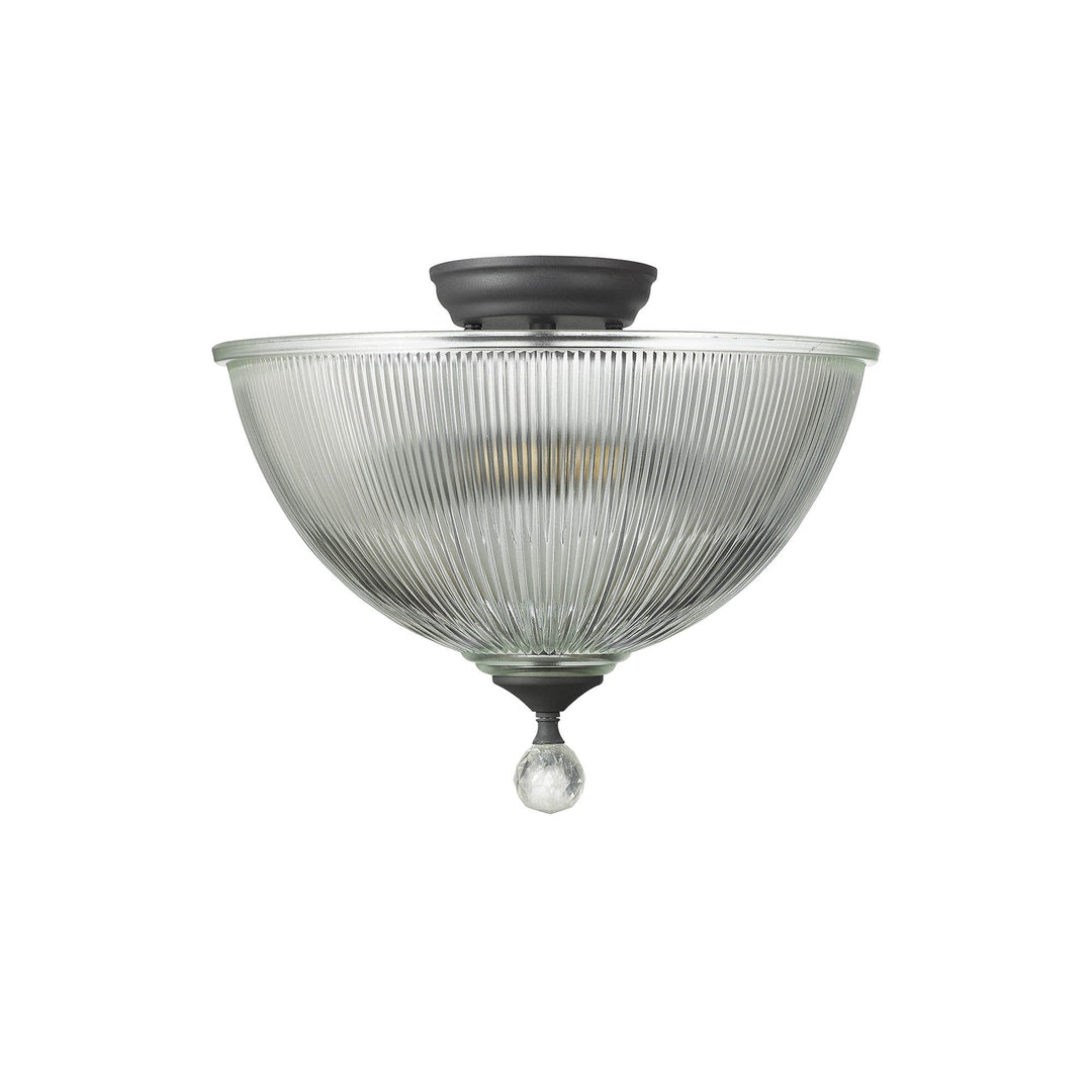 Nelson Lighting NLK16659 Tabion 2 Light Ceiling Light Graphite Clear