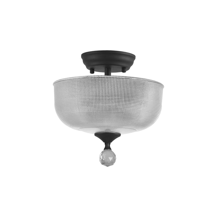 Nelson Lighting NLK16699 Tabion 2 Light Ceiling Light Graphite Clear