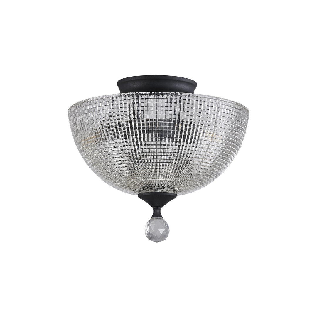 Nelson Lighting NLK16729 Tabion 2 Light Ceiling Light Graphite Clear