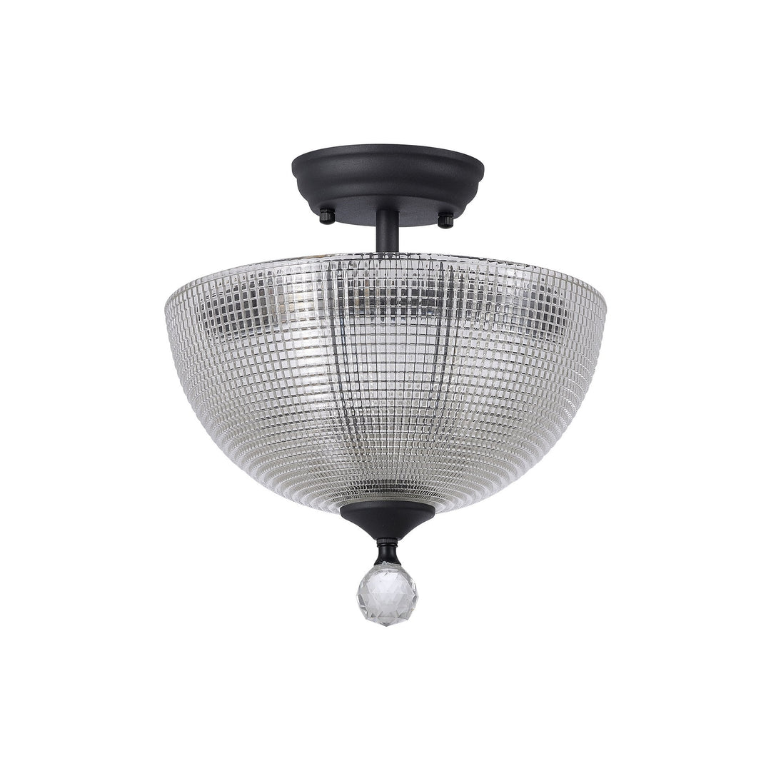 Nelson Lighting NLK16729 Tabion 2 Light Ceiling Light Graphite Clear