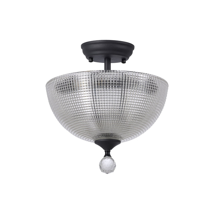 Nelson Lighting NLK16729 Tabion 2 Light Ceiling Light Graphite Clear