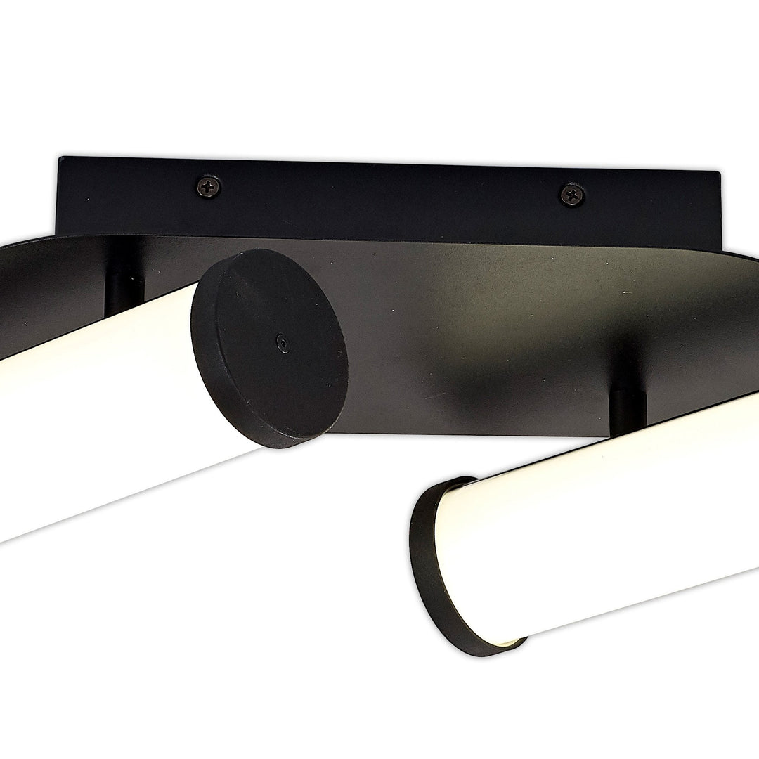 Nelson Lighting NL90369 Tao 2 LED Bathroom Ceiling Light Sand Black