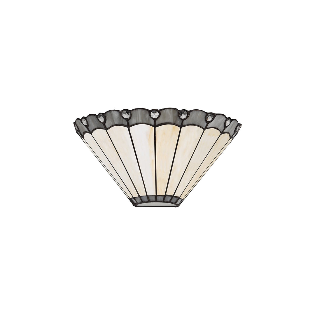 Nelson Lighting NL7254/CR9 Umbrian 2 Light Wall Light Grey/Cream Black