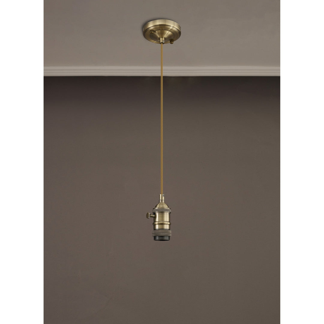 Nelson Lighting NL89269 Wady 1 Light Pendant Antique Brass Golden Brown