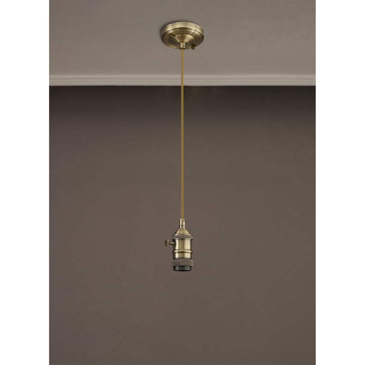 Nelson Lighting NL89269 Wady 1 Light Pendant Antique Brass Golden Brown