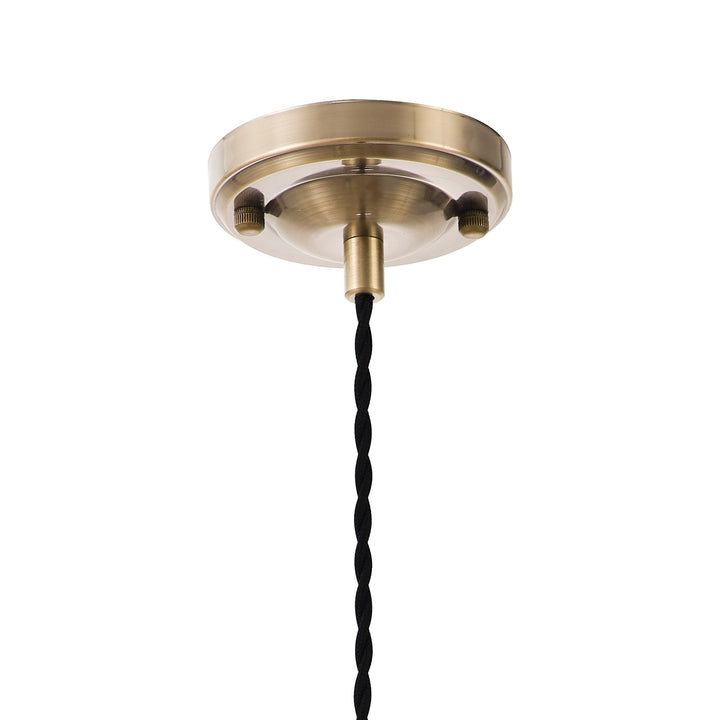 Nelson Lighting NL89279 Wady 1 Light Pendant Antique Brass Black