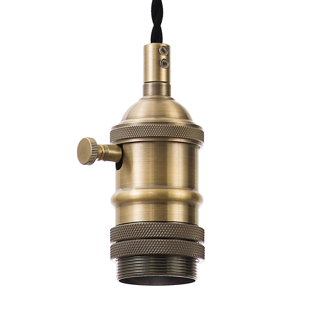 Nelson Lighting NL89279 Wady 1 Light Pendant Antique Brass Black