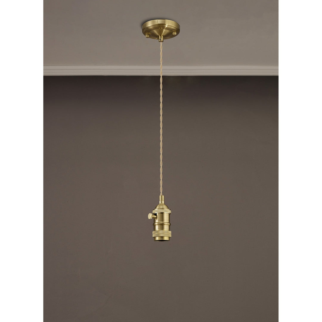 Nelson Lighting NL89289 Wady 1 Light Pendant Brass Beige